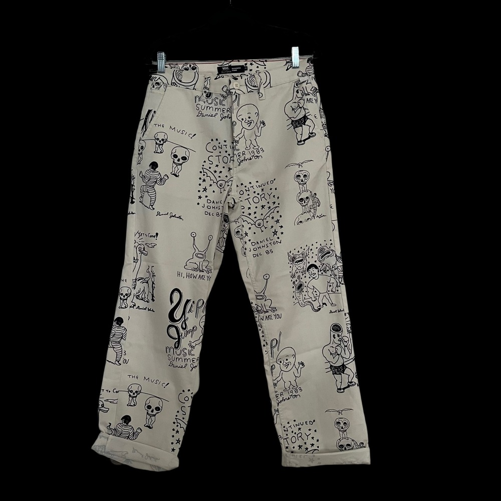 Vans Daniel Johnston Authentic Chino  29 Cream Good Graphic Loose Fit Men Pants